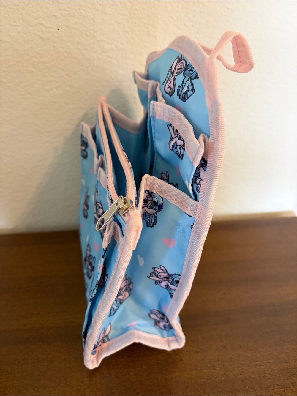 Disney Stitch Loungefly Organizer Insert Angel and Stitch hearts Blue Pink - Picture 3 of 10